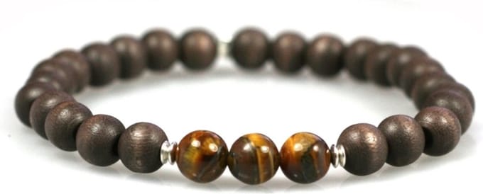 Heaven Eleven Men - bruin hout Tigereye
