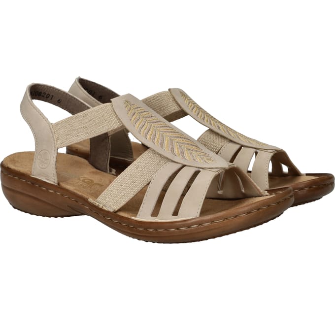 Rieker Sandalen Plat Sandalen Plat - Beige - Maat 36