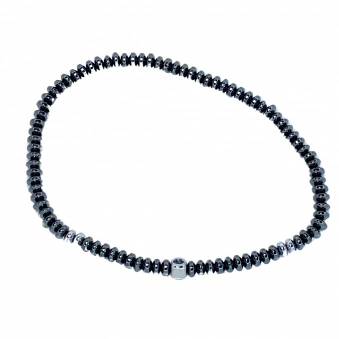 armband -stretch- zwart -obsidiaan - Charme Bijoux