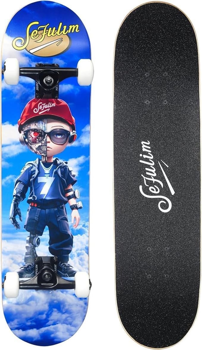 Professioneel Skateboard - Compleet Skateboard - Straat Skateboarding - 7 Laags Maple Deck - 31 x 8 Inch - AI Boy