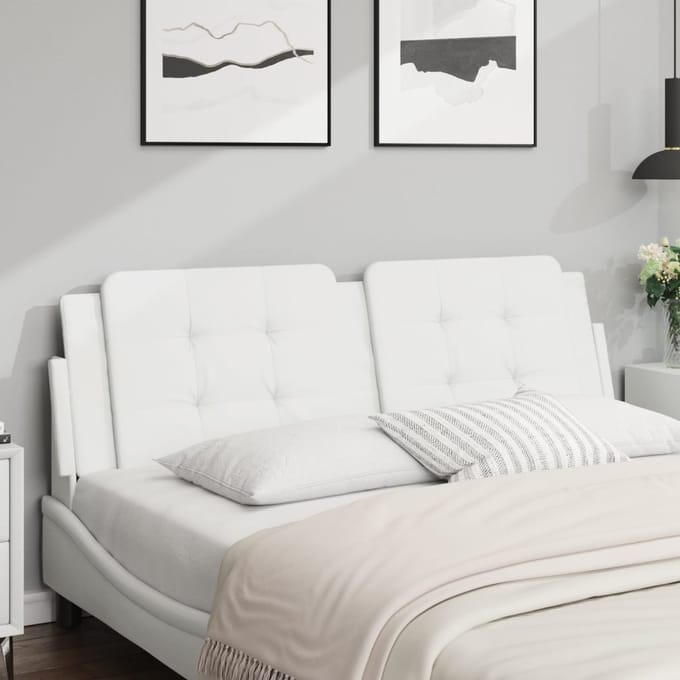 vidaXL Hoofdbordkussen "Zadar" 152 cm kunstleer wit