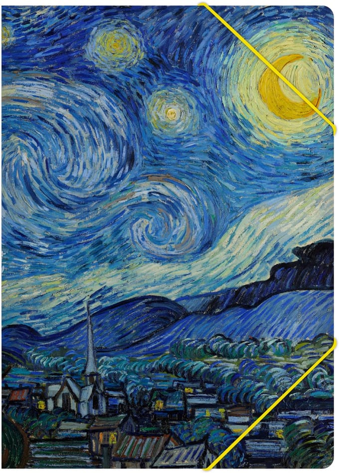 Lanzfeld Van Gogh - Documentenmap A4 - Met Elastiek - Starry Night - A4-formaat