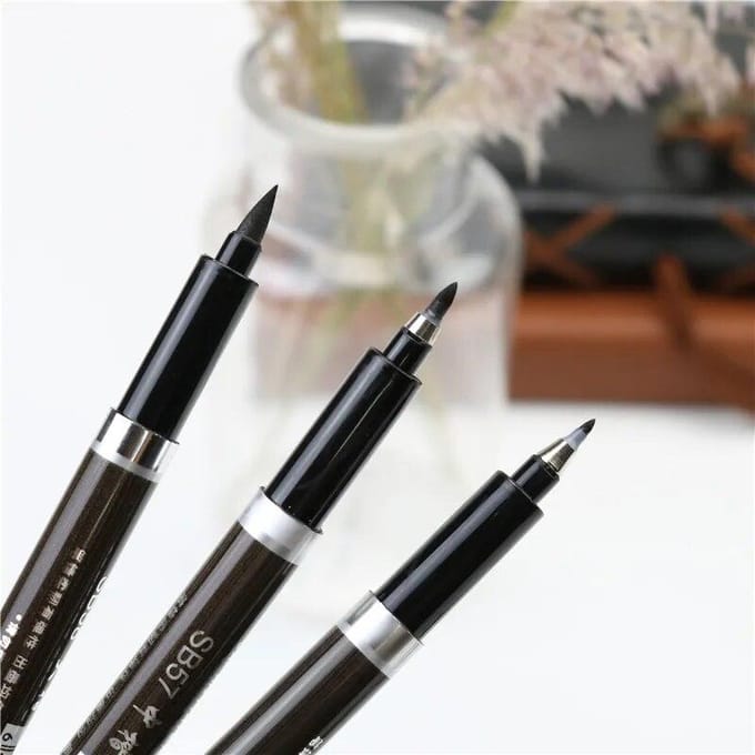 Stylo pinceau multifonction dessin traces marqueur pinceau étudiant pratiquant stylo de calligraphie white