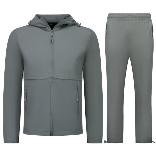Dunne Tech Suit Heren - Zomerset Trainingspak Heren - Huispak Heren -1050 - Grijs