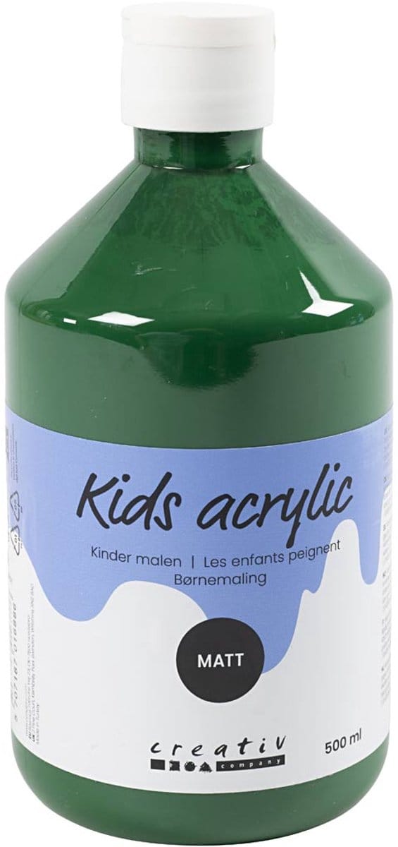 Acrylverf Mat, donkergroen, 500 ml/ 1 fles