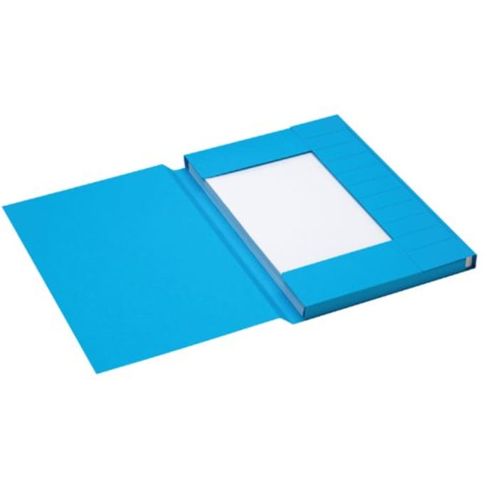 Dossiermap Secolor folio 3 klep 100% gerecycled karton 250 gr blauw