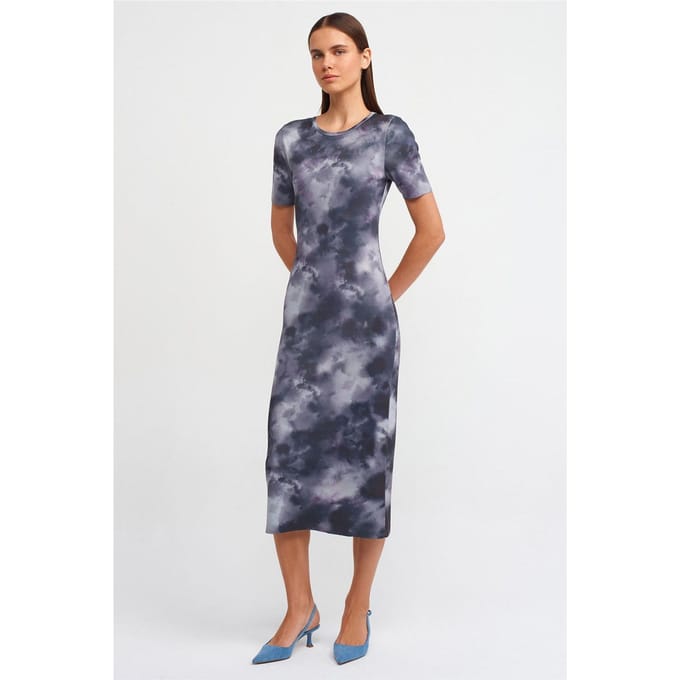Tie-Dye Bodycon Midi Jurk