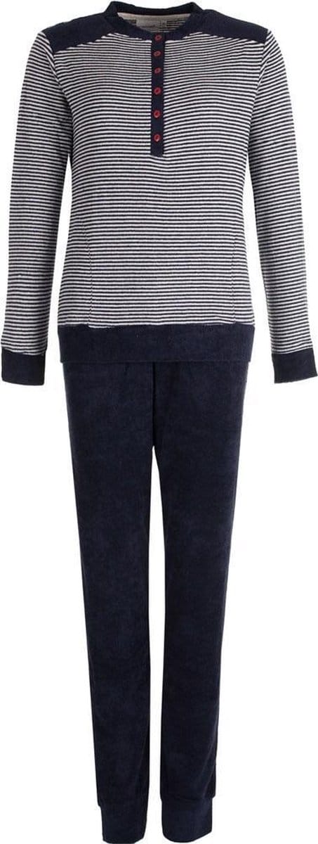 Pyjamaset Pastunette - Cozy Stripes - Blauw - Badstof - Maat 44
