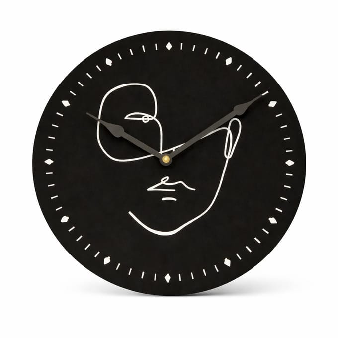 Noor Living Wandklok Face Zwart 29 Cm - UNI