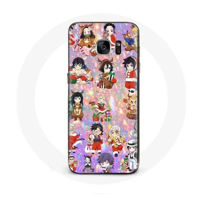 Coque pour Samsung Galaxy S7 Demon slayer merry christmas affiche le cadeau de noël
