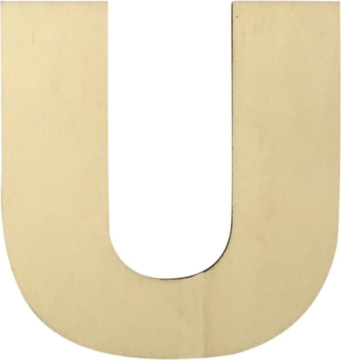 Houten Plakletter U | 8 cm