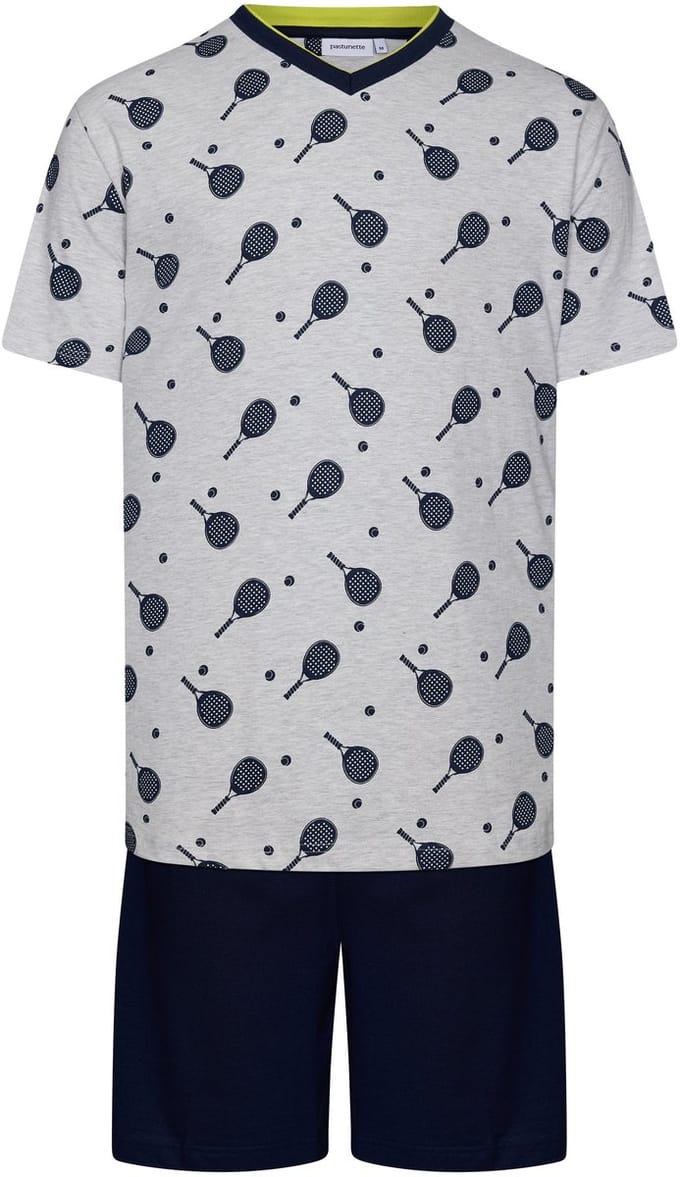 Pastunette Shortama Padel - Katoen - Grijs/Blauw - Maat M