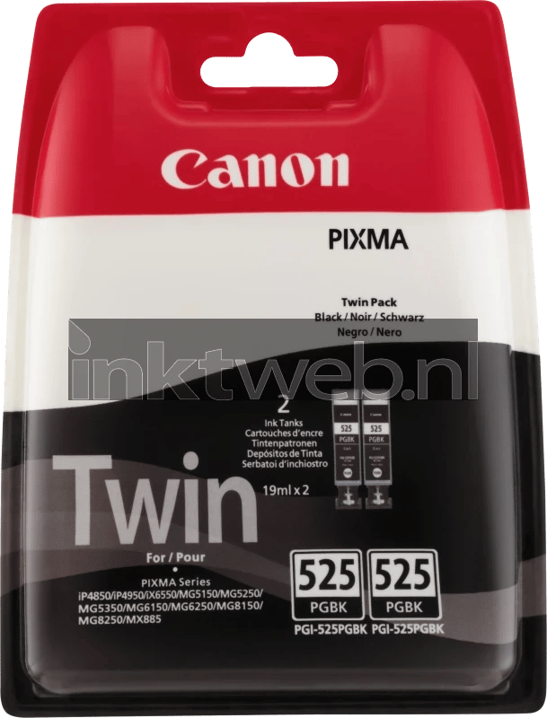 Canon Inktcartridge PGI-525PGBK2 Zwart Multipack 2-pack