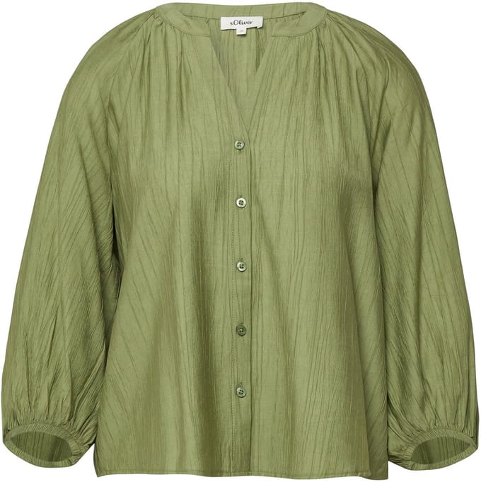 Gestructureerde Viscose Blouse met Plooien en 3/4 Raglan Mouwen Dames s.Oliver