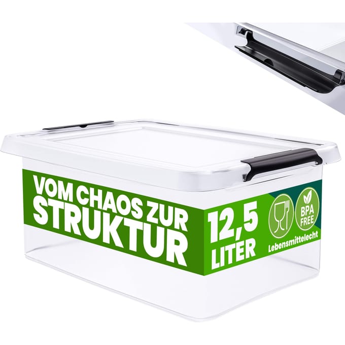Opbergbox Transparant 39x29x17cm 12,5L stapelbaar