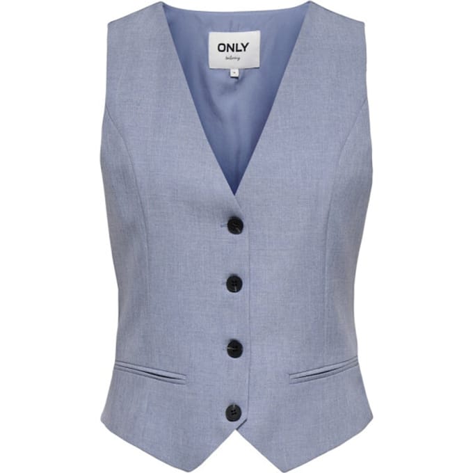 Regular fit gilet met enkelrijige knoopsluiting model 'LINDA'
