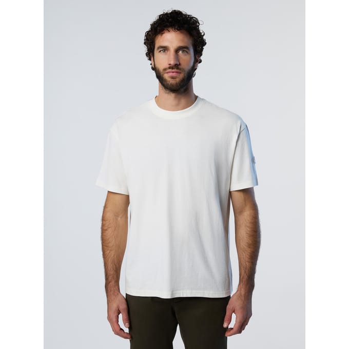 North Sails Logo 692848 T-shirt Met Korte Mouwen Beige,Wit L Man