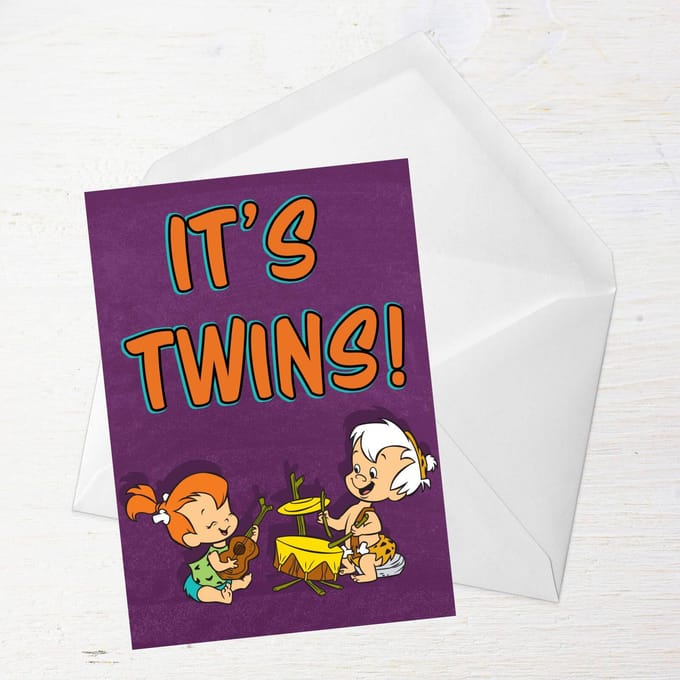 Flintstones It's Twins Greetings Card - Giant Card