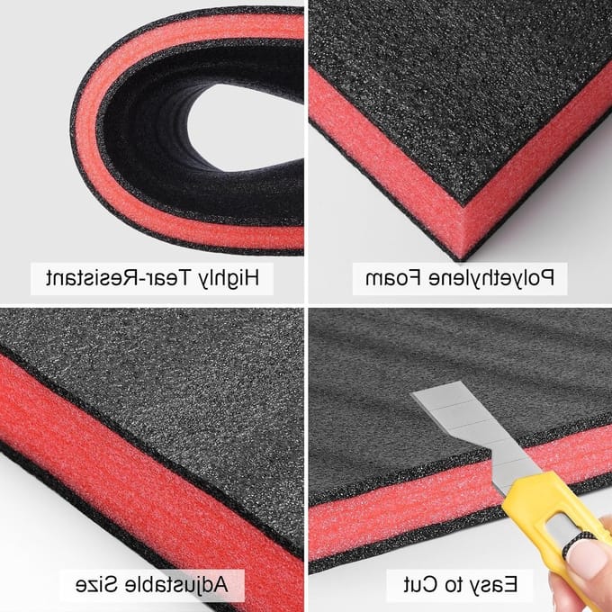 Set van 4 Snijbare Polyurethaan Schuim Inserts voor Gereedschapskoffers, Camera's en Opbergsystemen