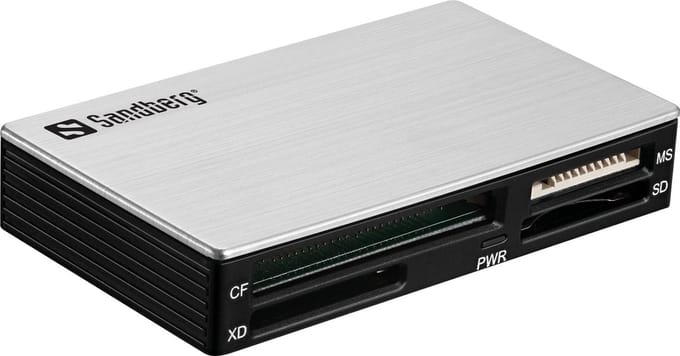 Sandberg-133-73 - USB 3.0- Multi Card Reader- Zwart- Grijs