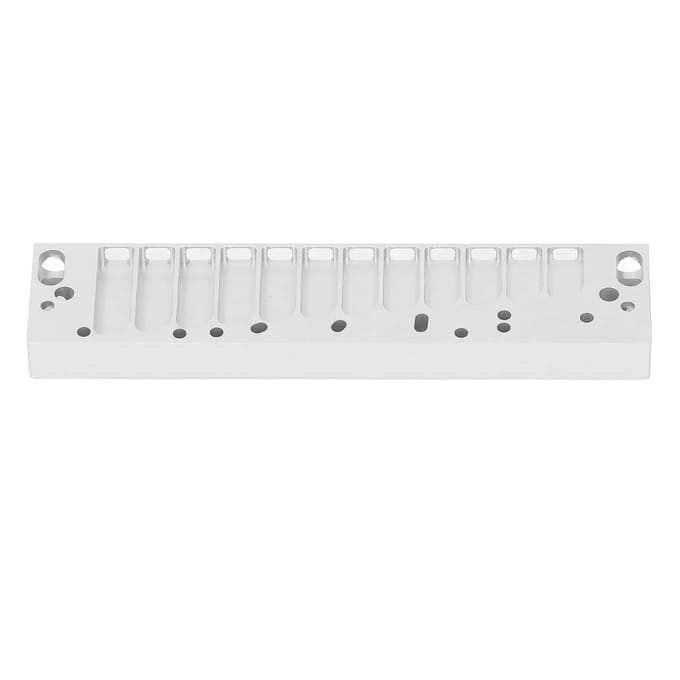 Mondharmonica Kam Deel 12 Gaten Chromatische Schaal Kam Mat Zilver Lichtgewicht voor HOHNER 270D white