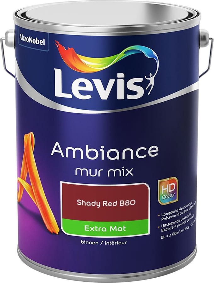 Levis - Ambiance Mur Extra Mat Mix - Shady Red B80 - Mengverf - 5 L