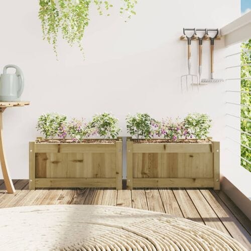 vidaXL - Plantenbakken - 2 - st - cm - geïmpregneerd - hout