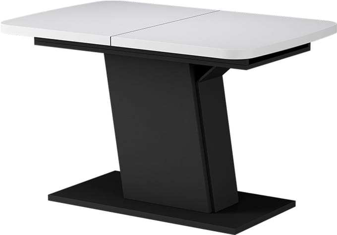 Vicco Eettafel Fenaro, Wit/Zwart, 120-160 x 80 cm uitschuifbaar