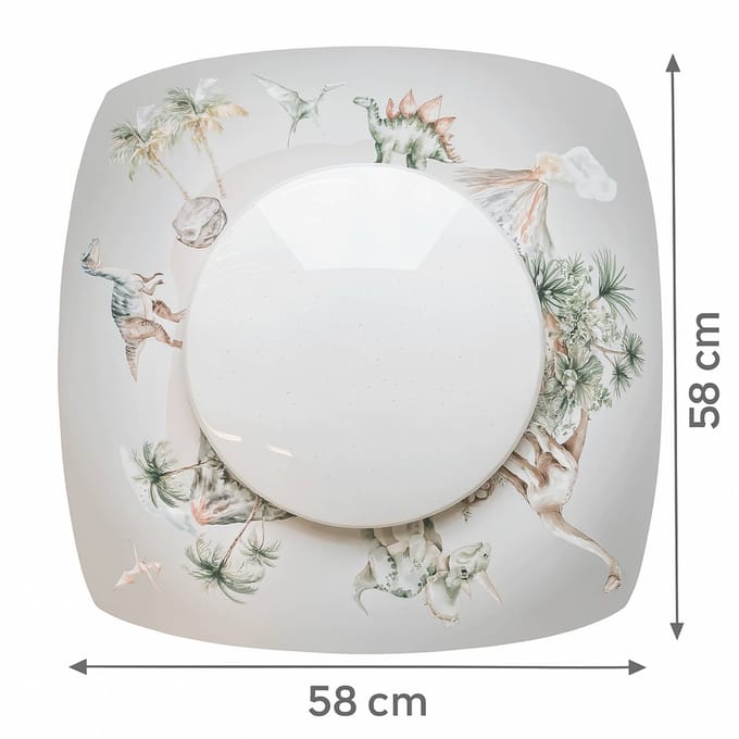 Elobra LED plafondlamp Jurassic Starlight, wit/kleurrijk, lengte 58 cm