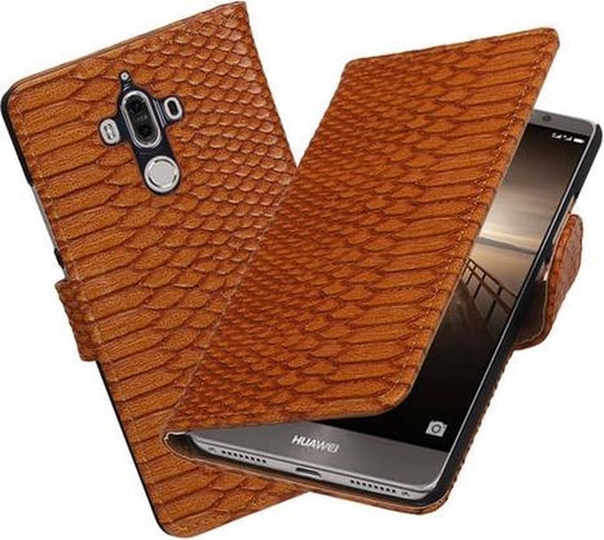 BestCases.nl Huawei Mate 9 Slang booktype hoesje Bruin