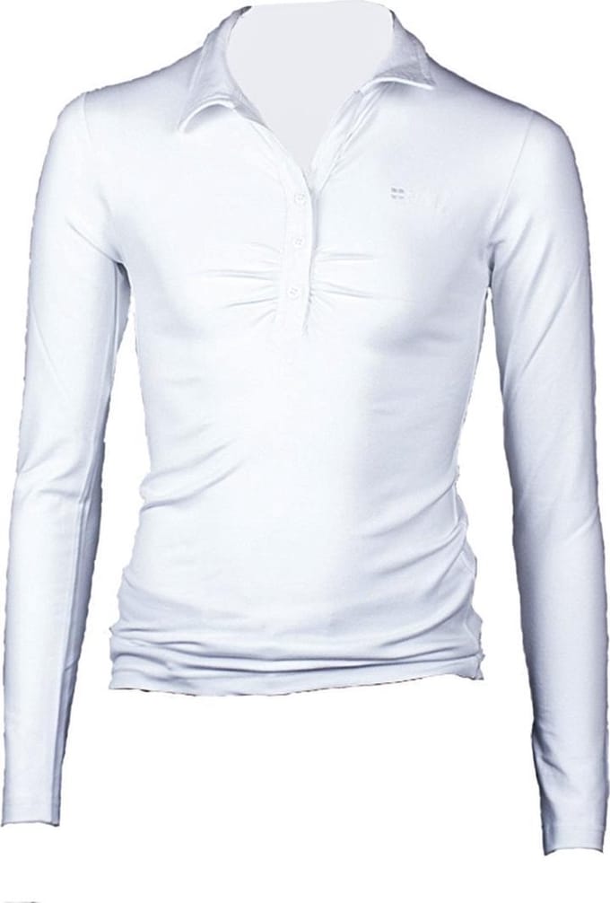 Piva schooluniform polo lange mouwen  meisjes - wit - maat XL/42