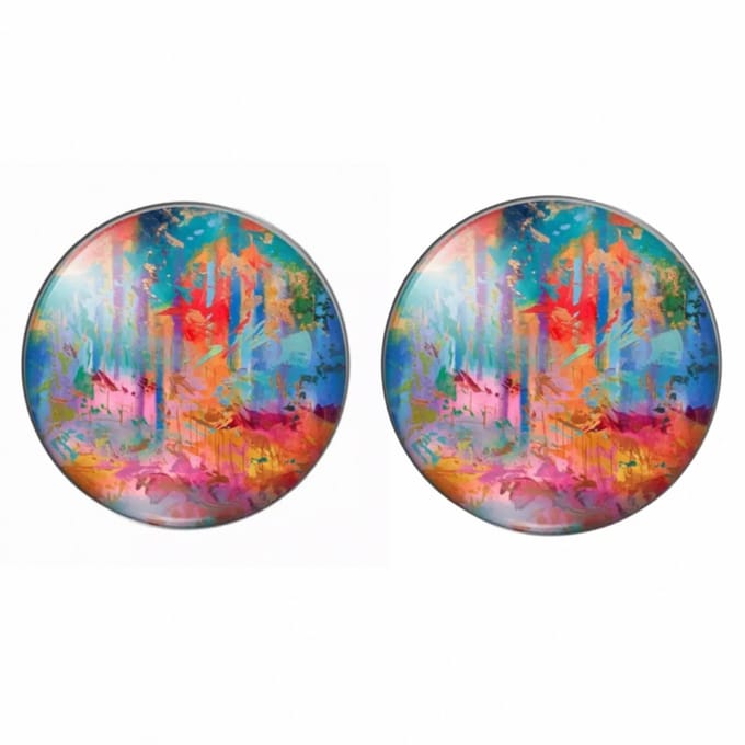 Clip Oorbellen- Moon 2 cm blauw