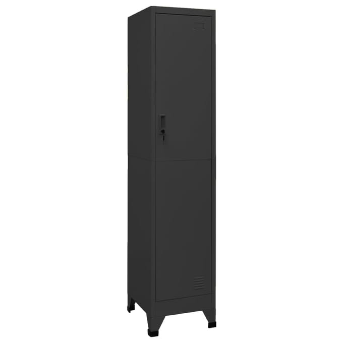 vidaXL - Lockerkast - 38x45x180 - cm - staal - antracietkleurig