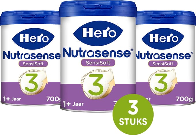 Hero Nutrasense SensiSoft 3 (1+ jaar) - Peutermelk - Flesvoeding - 3 x 700 gram