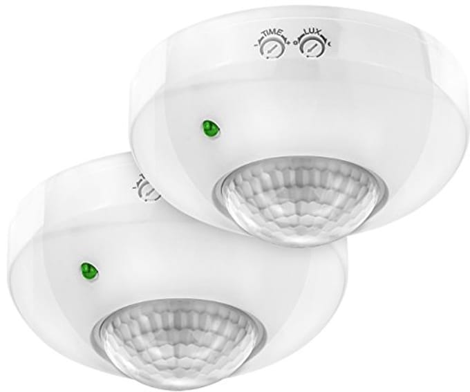Infrarood Bewegingsmelder voor Binnenruimtes met 360° Detectiebereik en Ingebouwde Lichtsensor