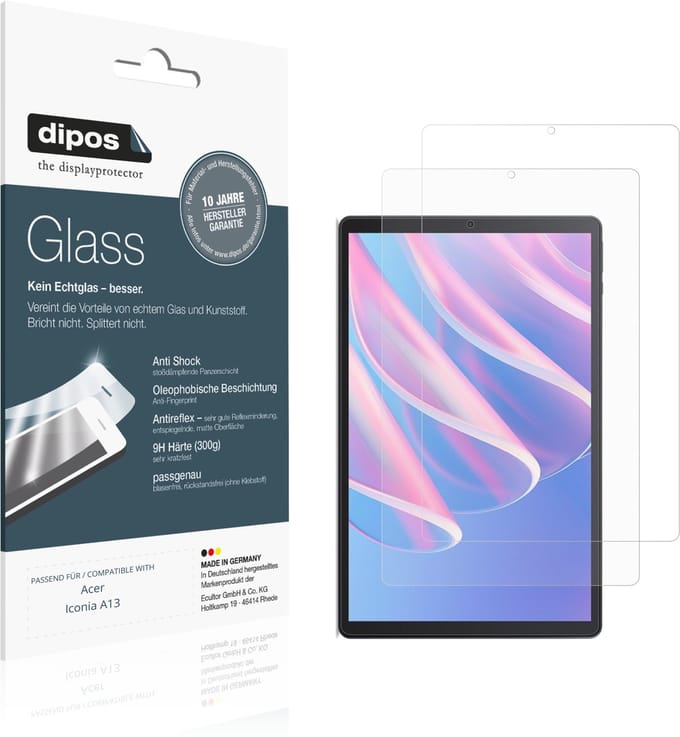 dipos – 2x Matte Pantserfolie geschikt voor Acer Iconia A13 | 9H Screenprotector