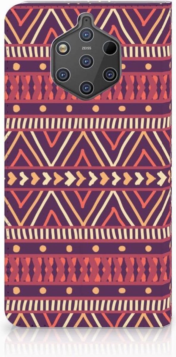 Nokia 9 PureView Hoesje met Magneet Aztec Paars
