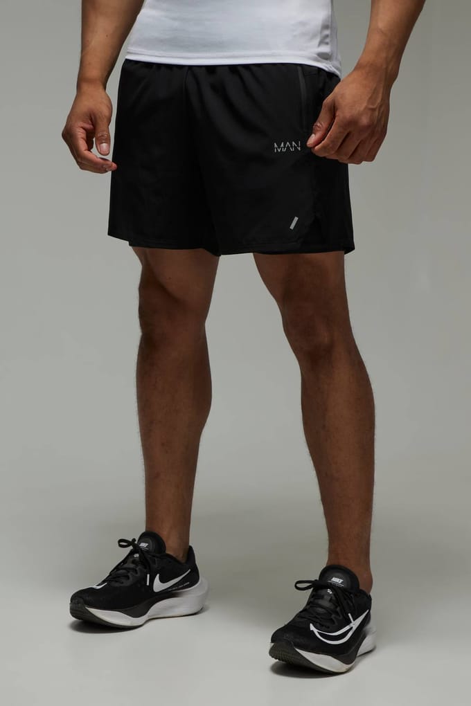 Men's Active Stretch Woven 2in1 Shorts | Black | Size Medium