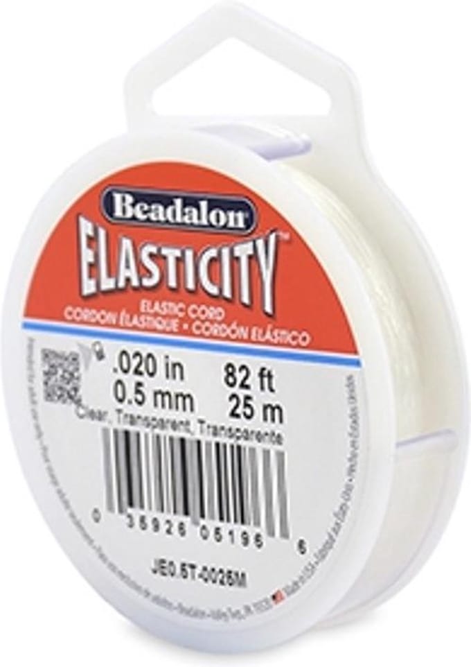 Beadalon elastiek rijgdraad 0.5mm 25 meter Clear
