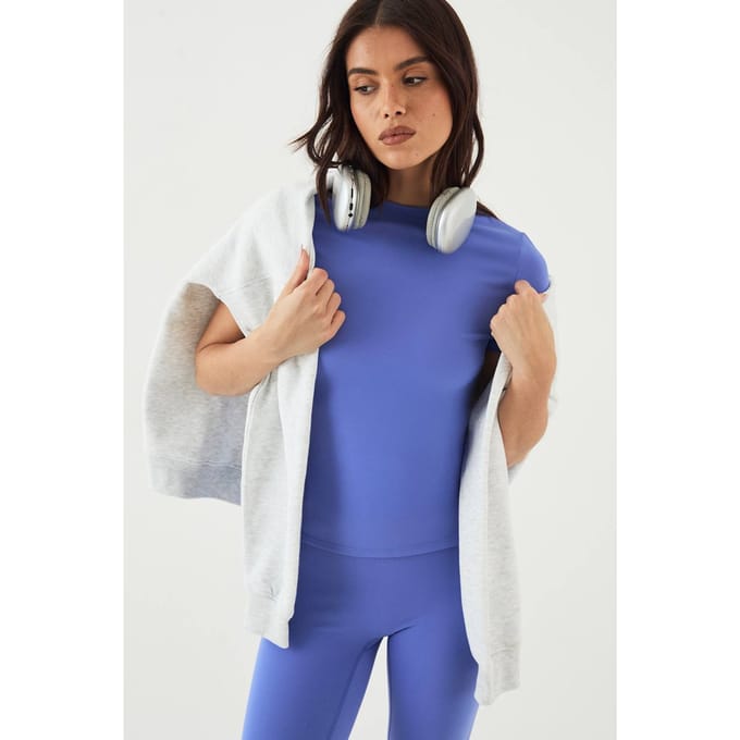Dames DSGN Studio Ultra Sculpt Korte Mouw Top | Cornflower | Maat: XS