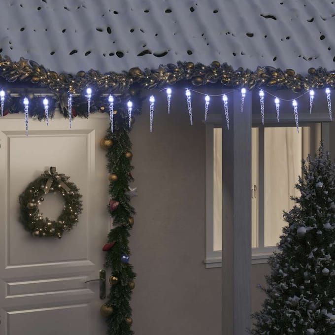 vidaXL Kerst IJspegellamp 200 LED's Koud Wit 20 m Acryl PVC