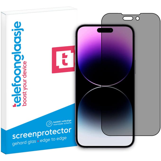 iPhone 15 Pro Privacy screenprotector gehard glas Edge to Edge