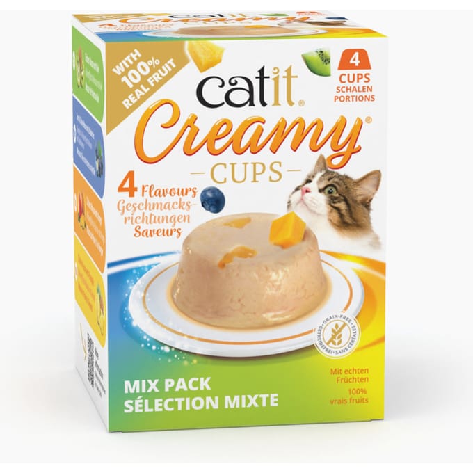 4x25g Catit Creamy Cups Mix (4 smaken) kattensnacks