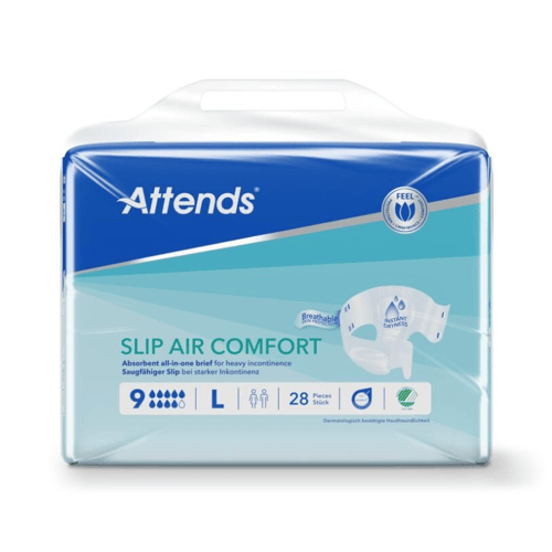 Attends Slip Air Comfort 9 Large - 4 paquets de 28 protections