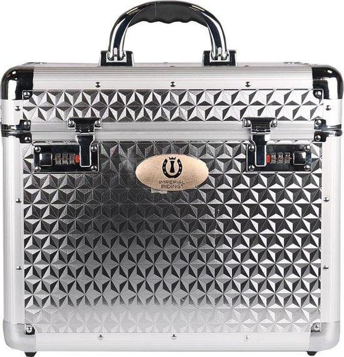 Imperial Riding - Grooming Box Shiny - Silver - 38x28x32 cm