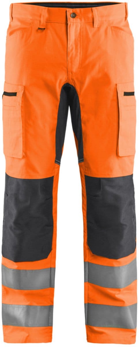 Blaklader High Vis broek met stretch 1585-1811 - High Vis Oranje/Medium Grijs - D100