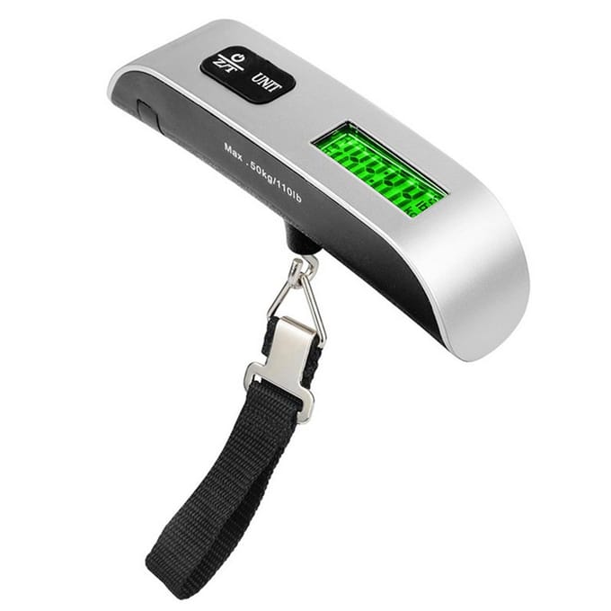 Digitale bagageweegschaal LCD-display Max. 50 kg/110,2 lb laadvermogen kofferweegschaal met haak gray