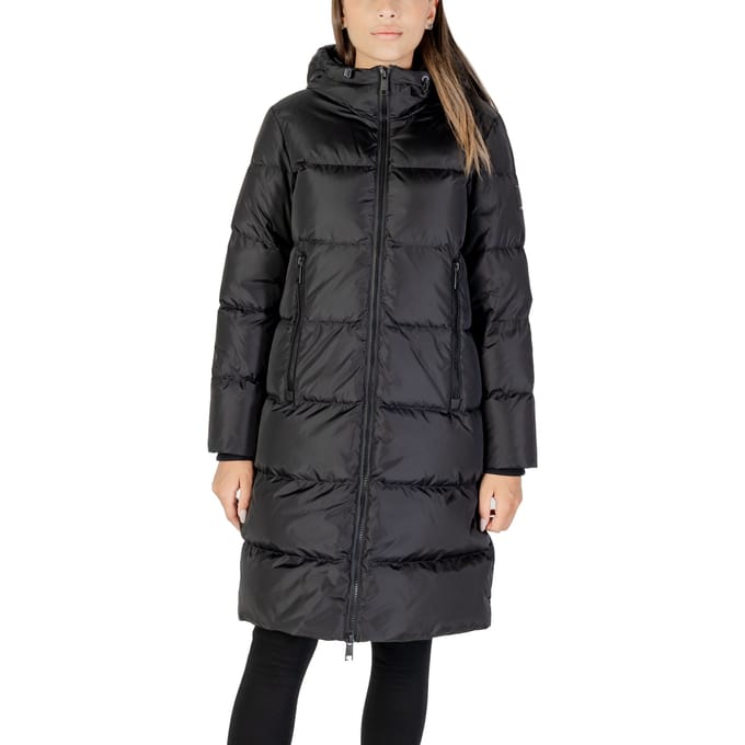 Hooded Zip-Up Jacket with Front Pockets Wo - Black Jackets