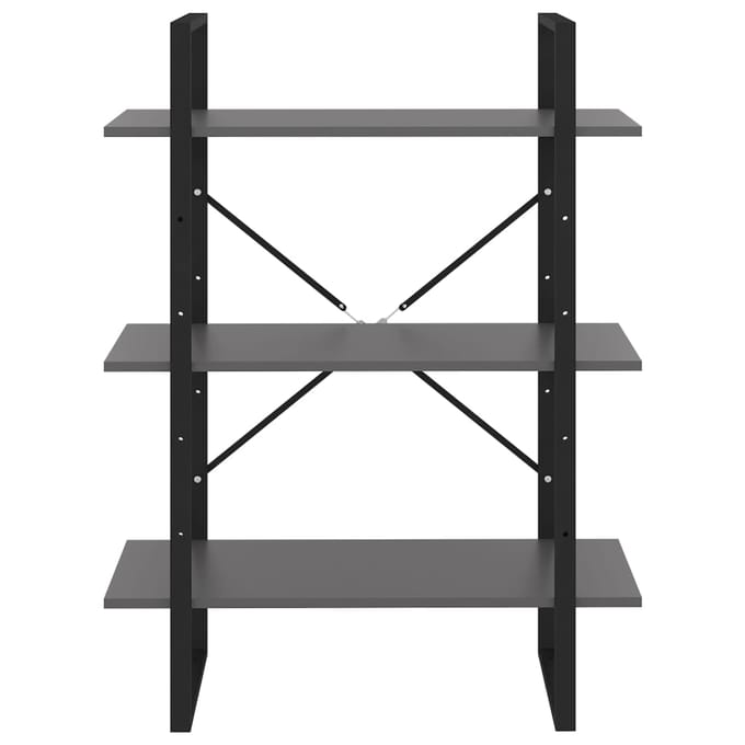 vidaXL - Boekenkast - 80x30x105 - cm - bewerkt - hout - grijs