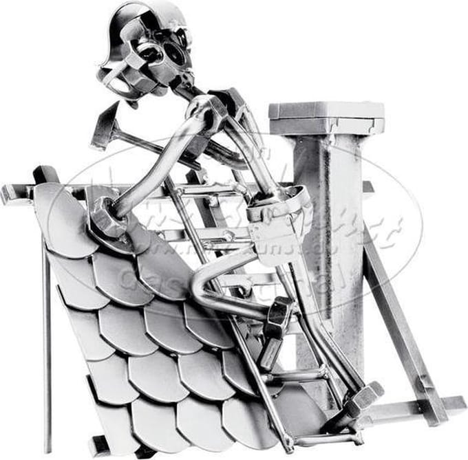 Hinz & Kunst smeedwerkfiguur "Dakdekker"
